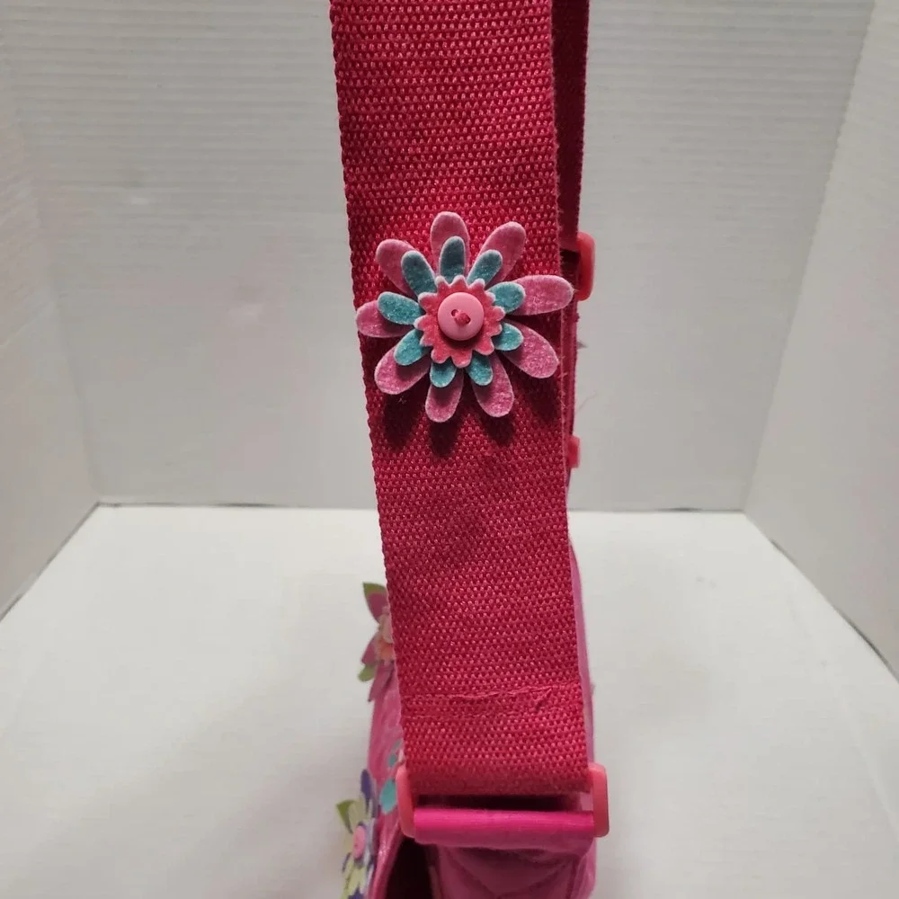 American‎ Girl Pink Crossbody Shoulder Messenger Bag Floral Felt Flowers Kids